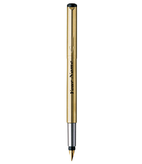 Parker Personalized VECTOR GOLD FOUNTAIN PEN WITH Name on Pen with Gift Bag Customized For Men and Women | Teachers | Weddings | Corporate | Employee Gifting