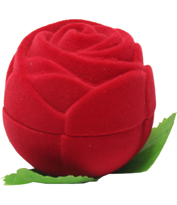 Velvet Red Rose Jewellery Ring Box (Gift, Engagement) Single Box Without Ring