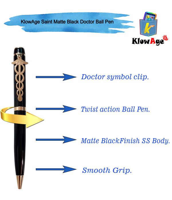 Engraved Your Name on Pen Personalized Pen Saint Matte Black Doctor Ball Pen with Gift Bag Customized For Men and Women | Doctor Birthday| Weddings | Corporate | Employee Gifting