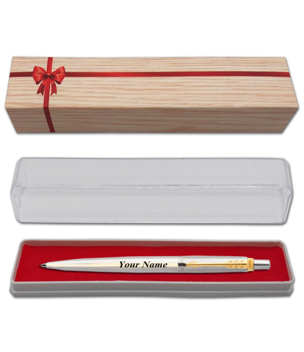 Parker Personalized JOTTER LONDON STAINLESS STEEL BALL PEN WITHName on Pen with Gift Bag Customized For Men and Women | Teachers | Weddings | Corporate | Employee Gifting