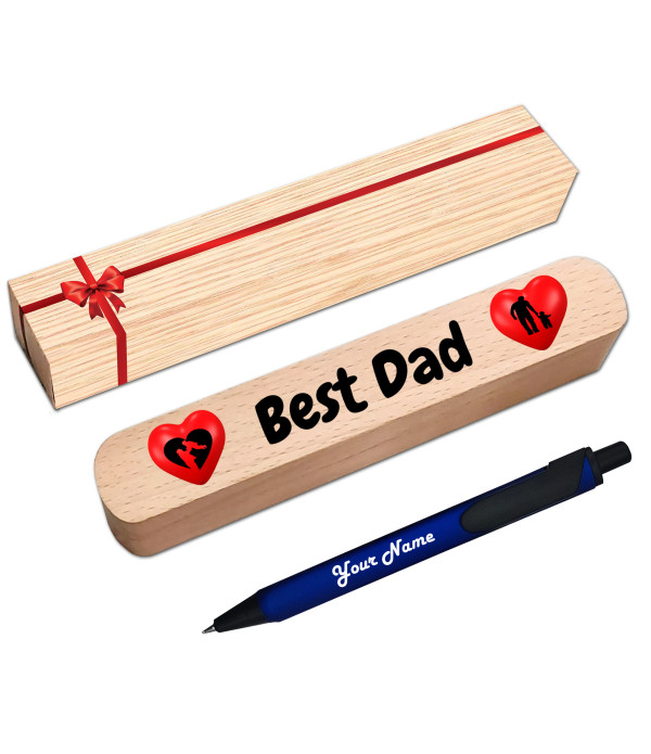 KlowAge Saint Triangle Navy Blue Ball Pen with Best Dad,Father,papa Gift Box and Bag .Excellent Gift | Corporate Best Gift | Premium Pen | Employee Gifting |Name on Pen