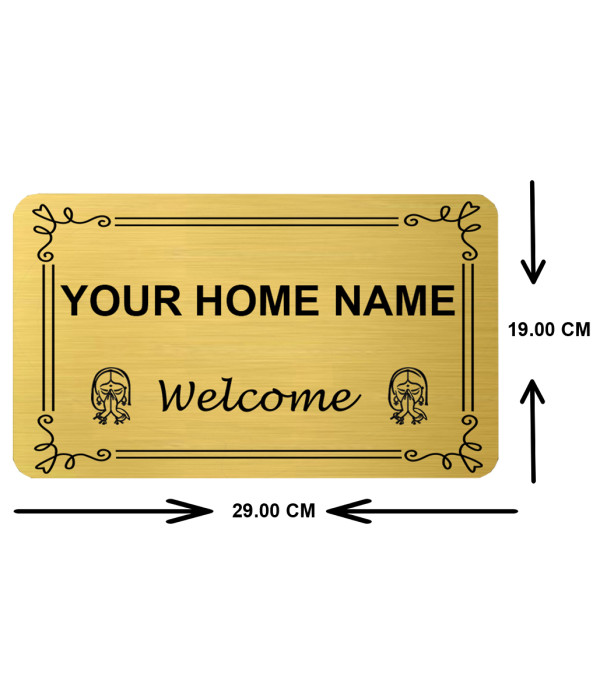 KlowAge Personalized/Customised Home Name Plate Self-Adhesive Golden Black High Grade Acrylic Sign Board for Business Shop Stores Cafes Shops Hospital School Office Hotel Restaurant Company Malls Bank Home