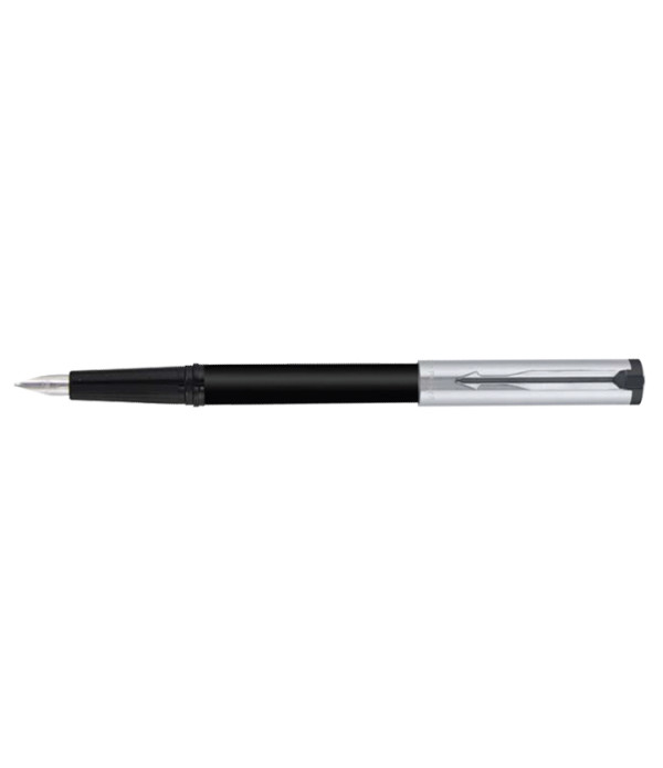 PARKER BETA PREMIUM SILVER FOUNTAIN PEN WITH GOLD TRIM & Gift Bag