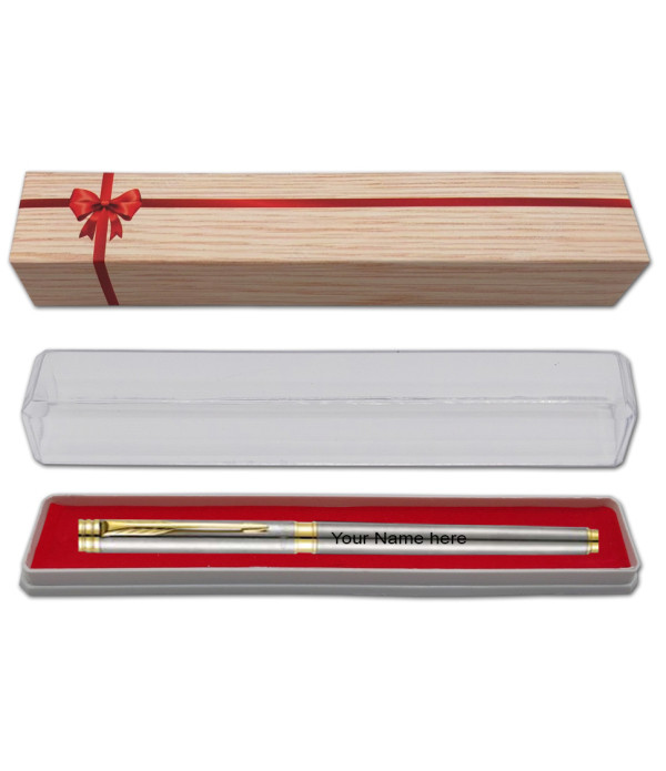 Parker Personalized Name on PenFolio SS GT Fountain Pen and Gift Bag Customized For Men and Women | Teachers | Weddings | Corporate | Employee Gifting