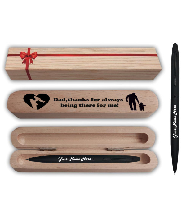 KlowAge Saint Black Ball Pen with Best Dad Gift Box and Bag .Excellent Gift | Brother day Best Gift | Premium Pen |Name on Pen