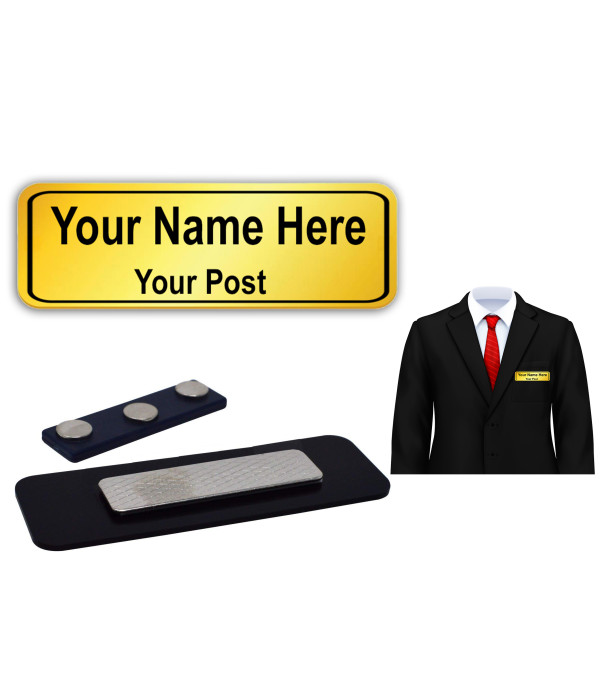 KlowAge Custom Engraved Magnetic Name Tag Badges– Personalized Identification 3 Inch x 1.5 Inches with High Grade Acrylic | Name Plate for Suits,Shirt T-Shirt use in Business, School,office, hotel,restaurant