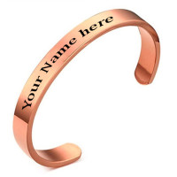 KlowAge Personalized Stainless Steel unisex Rose Gold Bracelets Kada with Customised Engraved Your Name on Kada Bracelets with Gift bag