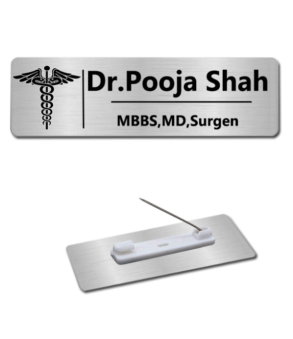 Company Logo / Name 2 line Metal Tag Bad...