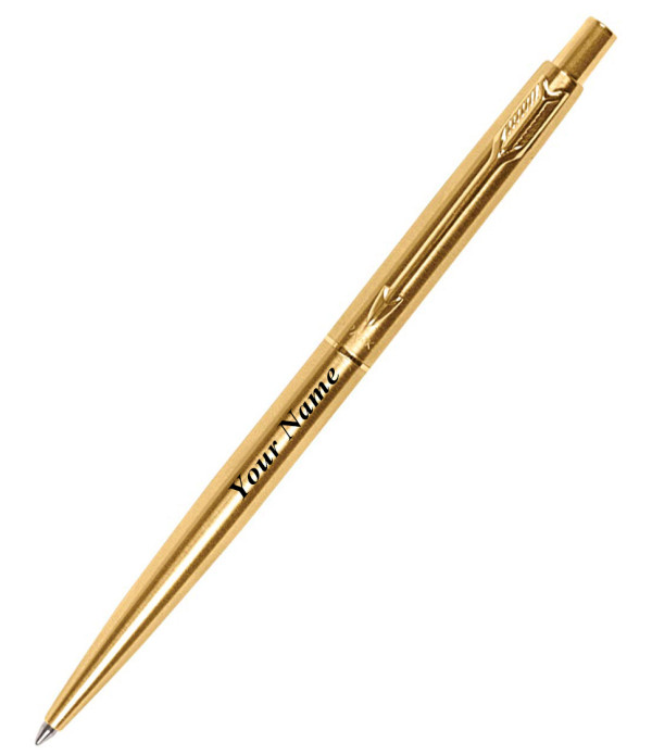 Parker Personalized CLASSIC GOLD BALL PEN WITH GOLD TRIM Name on Pen with Gift Bag Customized For Men and Women | Teachers | Weddings | Corporate | Employee Gifting