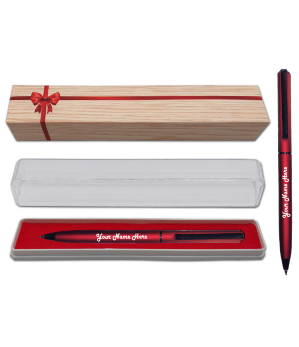 A Engraved Your Name On Pen Personalized Pen KlowAge Saint Maroon Slim Ball Pen With Gift Bag Customized For Men And Women | Doctor Birthday| Weddings | Corporate | Employee Gifting