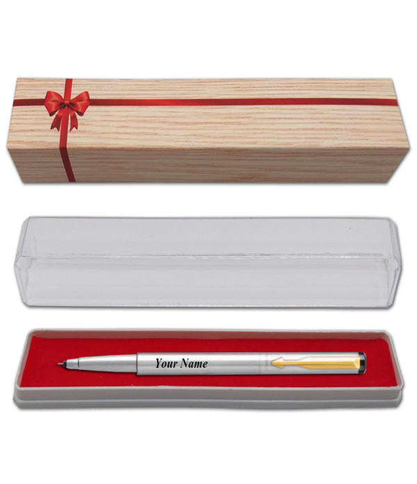 Parker Personalized Vector Stainless Steel GT Roller Pen with Name on Pen with Gift Bag Customized For Men and Women | Teachers | Weddings | Corporate | Employee Gifting