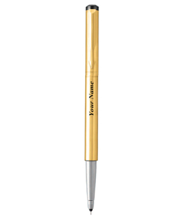 Parker Personalized  VECTOR GOLD ROLLER BALL PEN WITH Name on Pen with Gift Bag Customized For Men and Women | Teachers | Weddings | Corporate | Employee Gifting