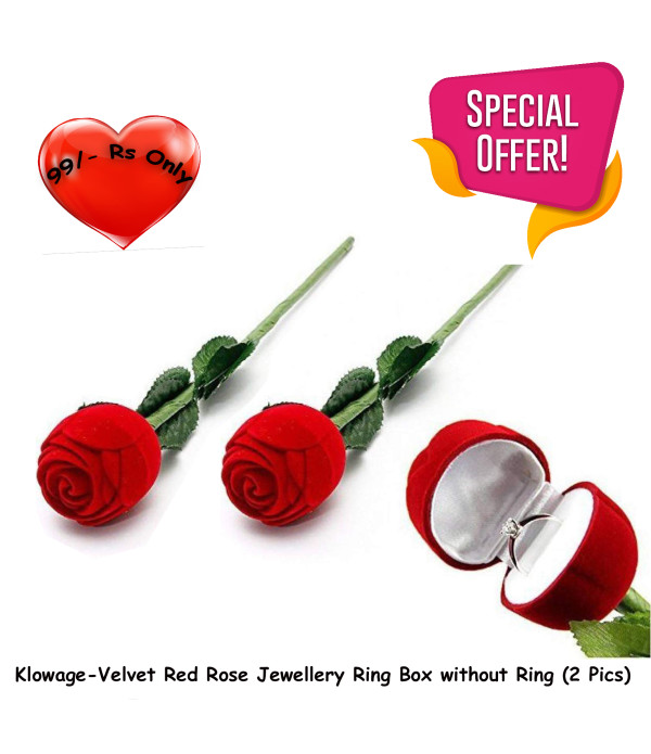 Klowage-Velvet Red Rose Jewellery Ring Box without Ring (Pack of 2)