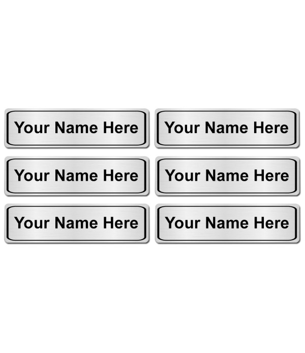 KlowAge Personalized/Customised Custom Engraved Name Tag Badges – Personalized Identification with Pin,3 Inch x 1 Inches,Silver Black High Grade Acrylic | Name Plate Suits,shirt for Business