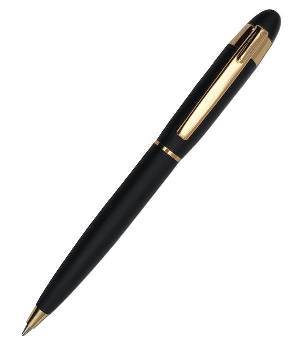 KlowAge Saint Matte Black Gold Trim Ball Pen with attractive Happy Marriage Anniversary Wishing Gift Card & Gift Box