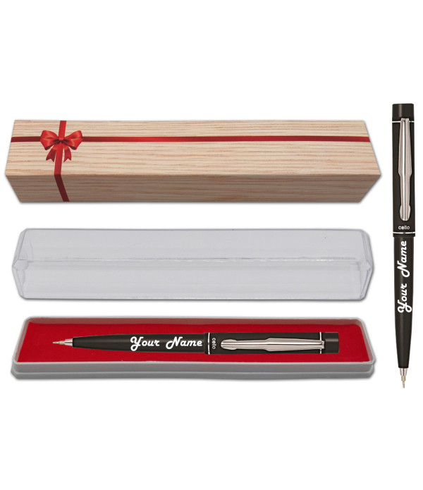 Cello Personalized Name on Pen Black Jack Ball Pen with Gift Bag Customized For Men and Women | Teachers | Weddings | Corporate | Employee Gifting