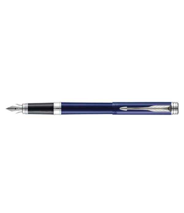 PARKER FOLIO STANDARD (Blue) BALL PEN WITH STAINLESS STEEL TRIM & Gift Bag