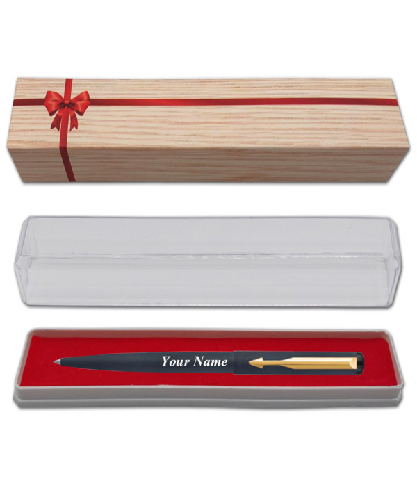 Parker Personalized  Vector Matte Black Ball Pen Ball Pen withName on Pen with Gift Bag Customized For Men and Women | Teachers | Weddings | Corporate | Employee Gifting