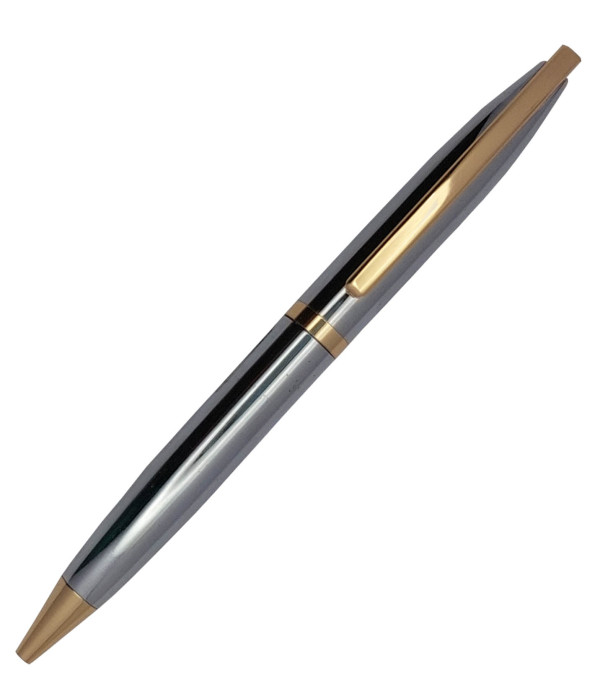 KlowAge Saint Stainless Steel Gold Trim Ball Pen with attractive Gift Box