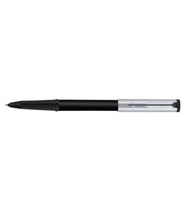 Parker Beta Premium Silver Roller Pen with Stainless Steel Trim and Gift Bag