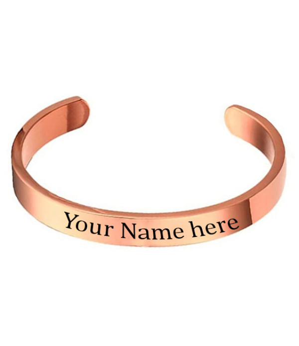 KlowAge Personalized Stainless Steel unisex Rose Gold Bracelets Kada with Customised Engraved Your Name on Kada Bracelets with Gift bag