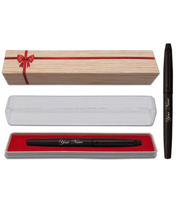 Cello Personalized Name on Pen Signature Carbon Roller Pen with Gift Bag Customized For Men and Women | Teachers | Weddings | Corporate | Employee Gifting