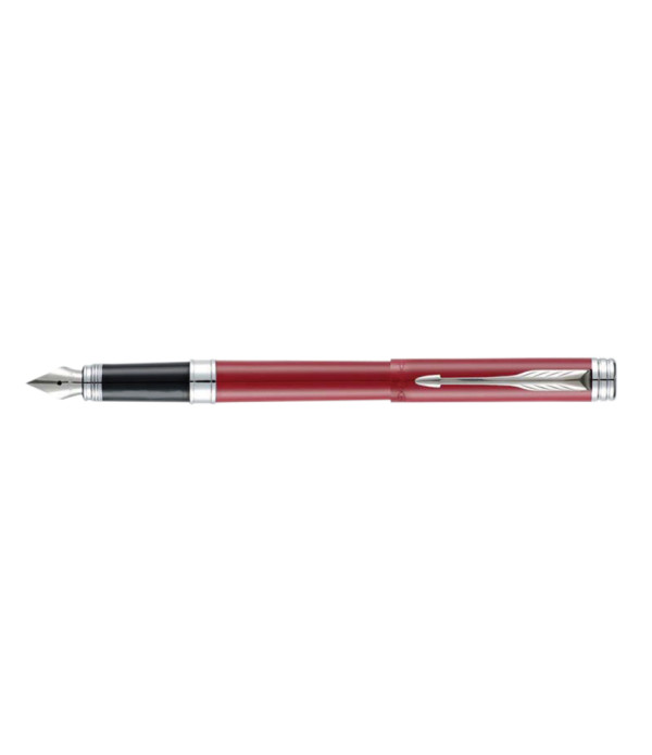 PARKER FOLIO STANDARD (Red) BALL PEN WITH STAINLESS STEEL TRIM & Gift Bag