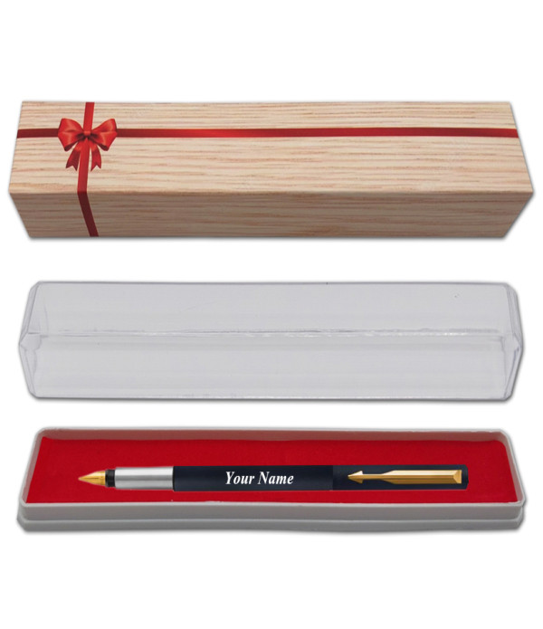 Parker Personalized VECTOR MATTE BLACK FOUNTAIN PEN WITH Name on Pen with Gift Bag Customized For Men and Women | Teachers | Weddings | Corporate | Employee Gifting