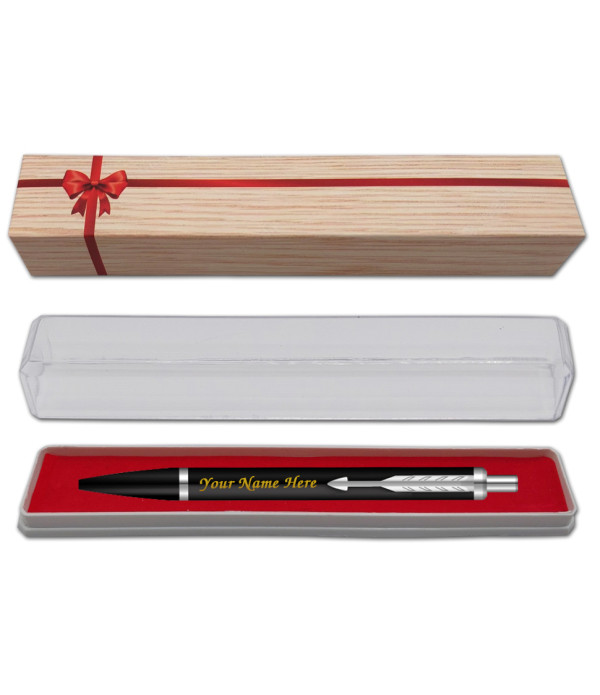 Parker Personalized Latitude Matte Black CT Ball Pen With Name on Pen with Gift Bag Customized For Men and Women | Teachers | Weddings | Corporate | Employee Gifting