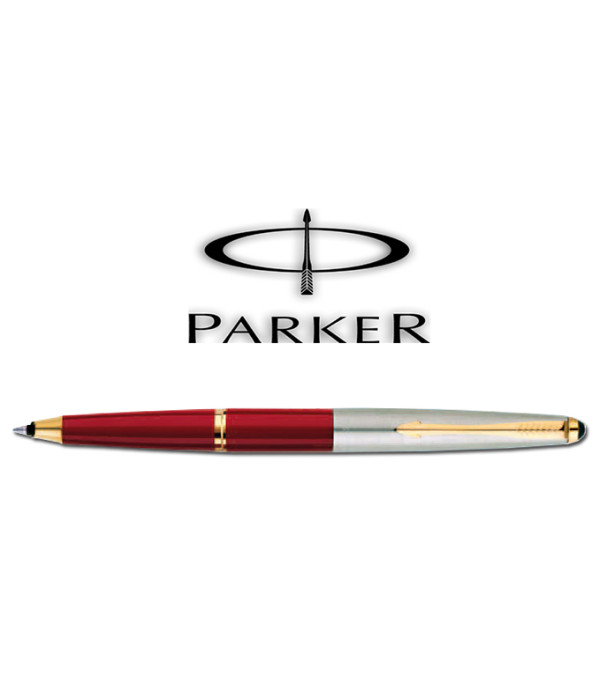 Parker Galaxy Standard Roller Ball Pen with Gold Trim and Bag 