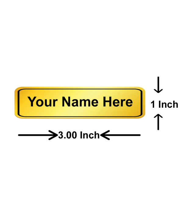 KlowAge Personalized/Customised Custom Engraved Name Tag Badges – Personalized Identification with Pin,3 Inch x 1 Inches,Golden Black High Grade Acrylic | Name Plate Suits,shirt for Business