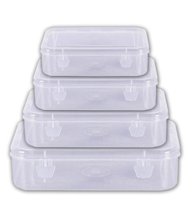 Plastic Boxes For mix  Storage Set Of 4 Pieces 