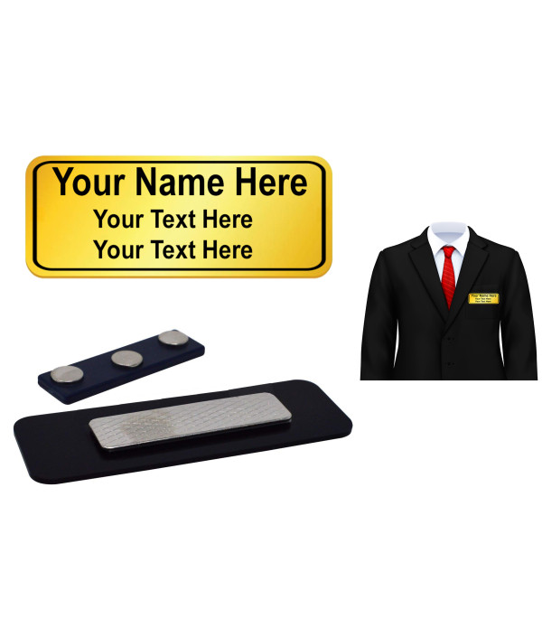 KlowAge Custom Engraved Magnetic Name Tag Badges– Personalized Identification 3 Inch x 2 Inches with High Grade Acrylic | Name Plate for Suits,Shirt T-Shirt use in Business, School,office, hotel,restaurant