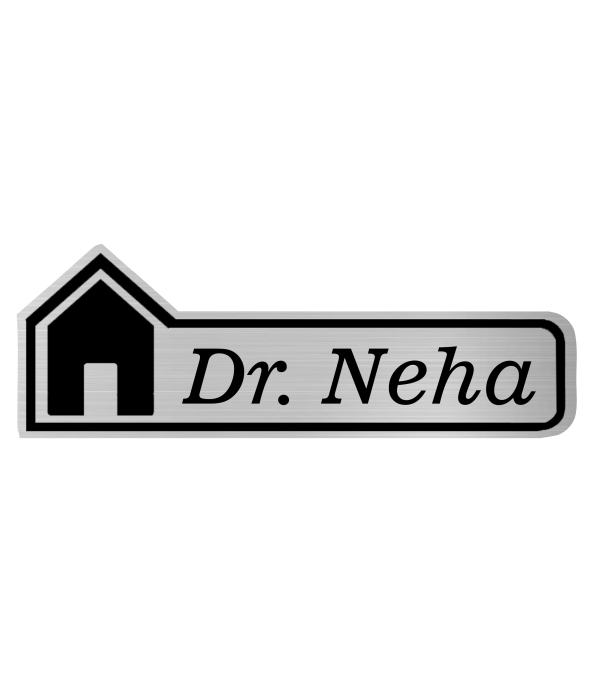 Best House Name Plate, Silver and Black, Modern Design