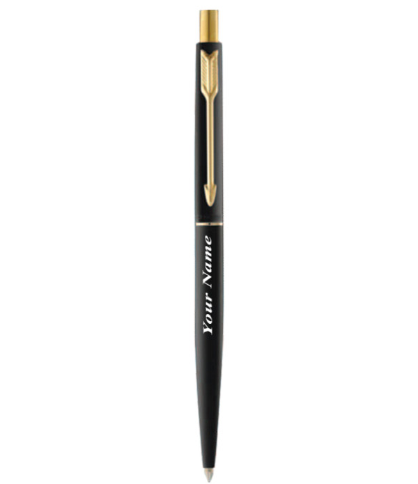 Parker Personalized  Classic Matte Black Ball Pen with Gold Plated ClipName on Pen with Gift Bag Customized For Men and Women | Teachers | Weddings | Corporate | Employee Gifting