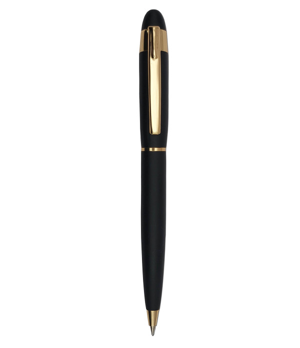 KlowAge Saint Matte Black Gold Trim Ball Pen with attractive Happy Marriage Anniversary Wishing Gift Card & Gift Box