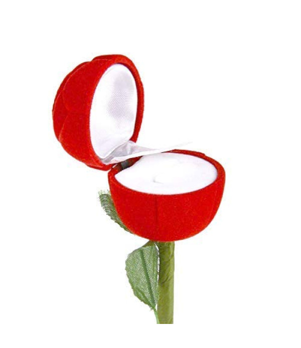 Klowage-Velvet Red Rose Jewellery Ring Box without Ring (Pack of 2)