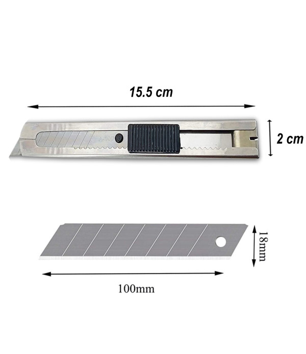 Cutter Knife 18 mm for Cutting Papers, Wallpapers, Cardboard, Vinyl, Tapes etc