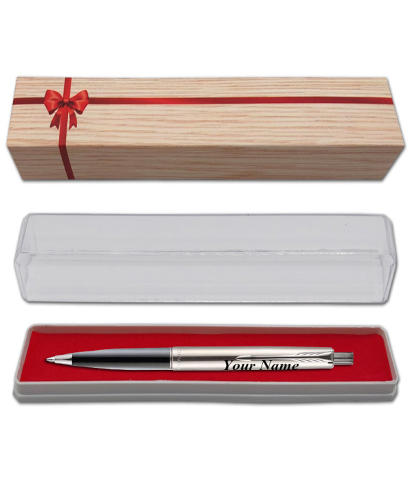 Parker Personalized  Frontier Stainless Steel CT Ball Pen with Name on Pen with Gift Bag Customized For Men and Women | Teachers | Weddings | Corporate | Employee Gifting