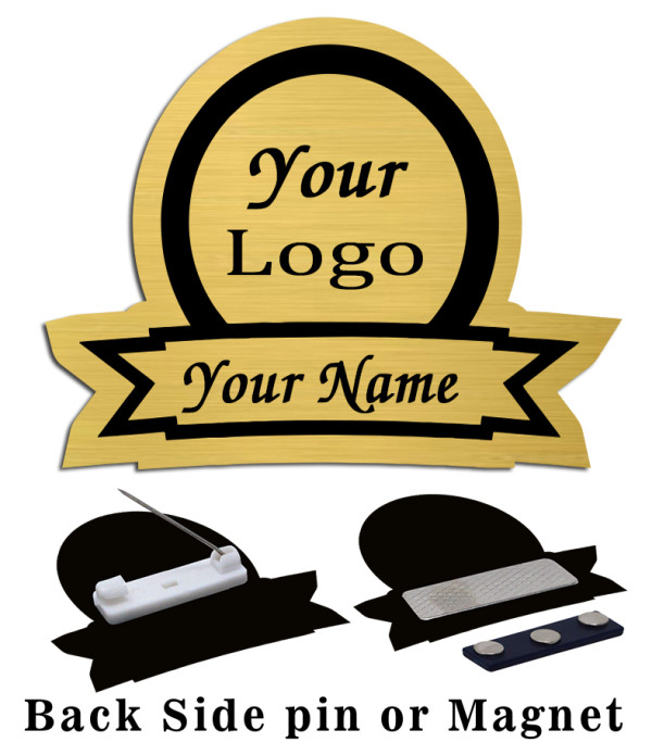 Custom Name Tag Badges,Gold Name Plate – Personalized Identification | Name Plate for Suits,Shirt T-Shirt Badges for Employees,Students