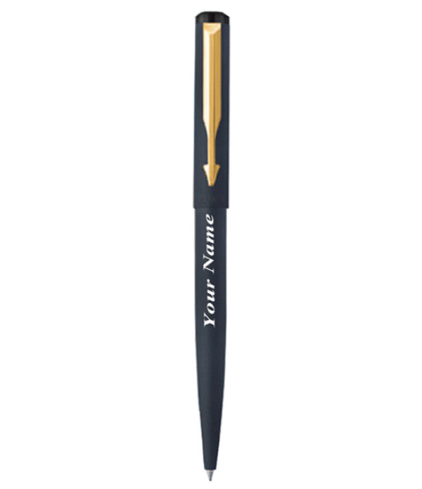 Parker Personalized  Vector Matte Black Ball Pen Ball Pen withName on Pen with Gift Bag Customized For Men and Women | Teachers | Weddings | Corporate | Employee Gifting