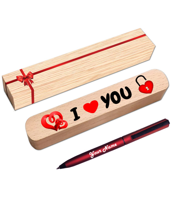 KlowAge Saint Maroon Slim Ball Pen with I Love You Gift Box and Bag .Excellent Gift | valentine day Best Gift | Premium Pen | Lover Best Gifting