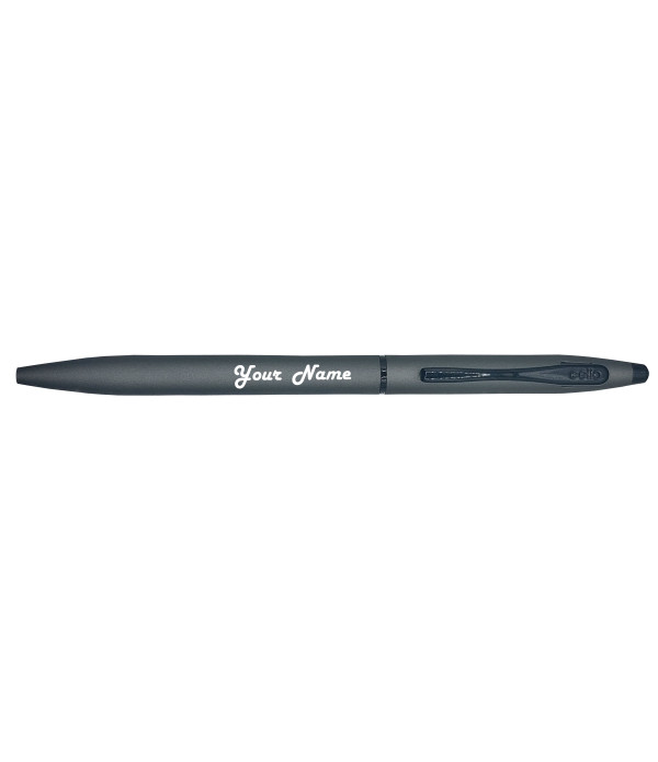 Cello Personalized Name on Pen Signature Carbon Slim Ball Pen with Gift Bag Customized For Men and Women | Teachers | Weddings | Corporate | Employee Gifting