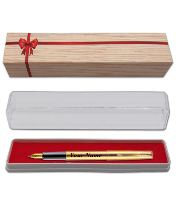 Parker Personalized Frontier Gold Fountain Pen Name on Pen with Gift Bag Customized For Men and Women | Teachers | Weddings | Corporate | Employee Gifting