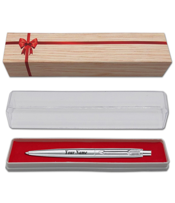 Parker Personalized Classic Stainless Steel CT Ball Pen Name on Pen with Gift Bag Customized For Men and Women | Teachers | Weddings | Corporate | Employee Gifting