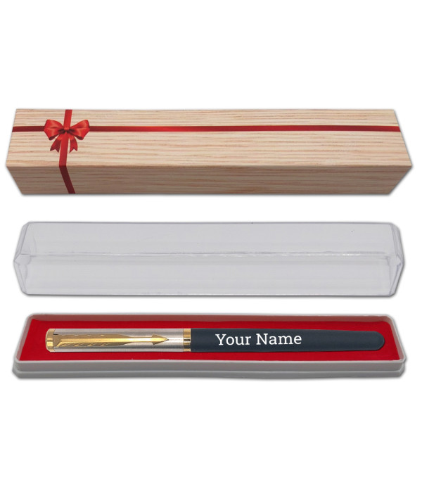 Parker Personalized Name on Pen Latitude Roller Metal Gold Trim Ball Pen with Gift Bag Customized For Men and Women | Teachers | Weddings | Corporate | Employee Gifting