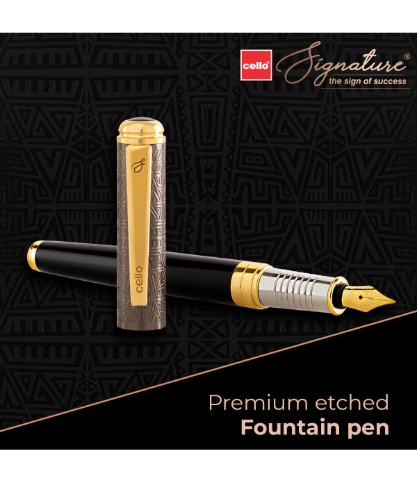 Cello Personalized Name on Pen Signature Heritage Fountain Pen with Gift Bag Customized For Men and Women | Teachers | Weddings | Corporate | Employee Gifting