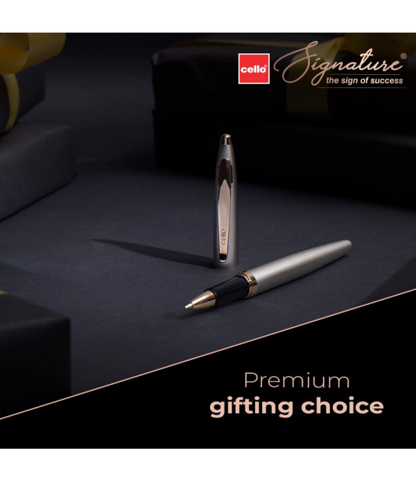 Cello Personalized Name on Pen Signature Creme Ivory Roller Pen with Gift Bag Customized For Men and Women | Teachers | Weddings | Corporate | Employee Gifting