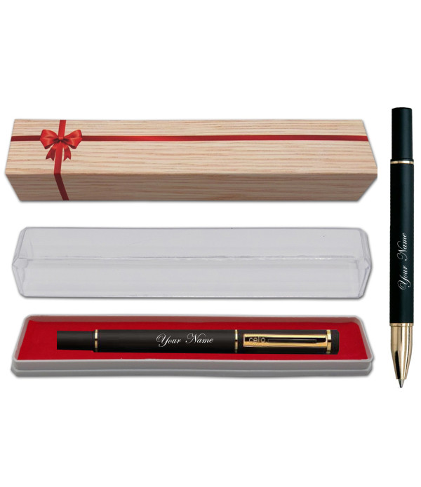 Cello Personalized Name on Pen Signature Origin Roller Pen with Gift Bag Customized For Men and Women | Teachers | Weddings | Corporate | Employee Gifting