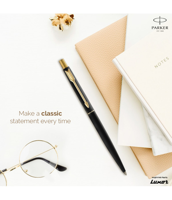 Parker Personalized  Classic Matte Black Ball Pen with Card Holder and Name on Pen with Gift Bag Customized For Men and Women | Teachers | Weddings | Corporate | Employee Gifting